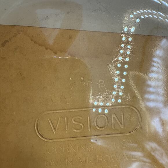 Vintage Vision Corning USA Ribbed Glass Casserole Bowl Amber V-30-B‎ - Picture 8 of 8